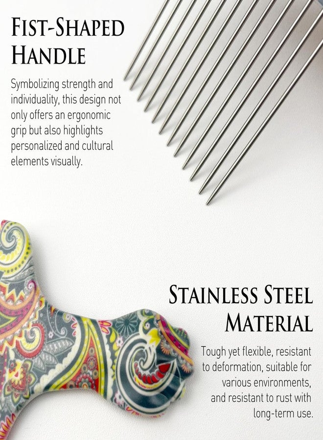 Zoolinn Stainless Steel Professional Hair Styling Pick Comb, Ideal for Afro and Curly Hair, Unisex Design - Image 5